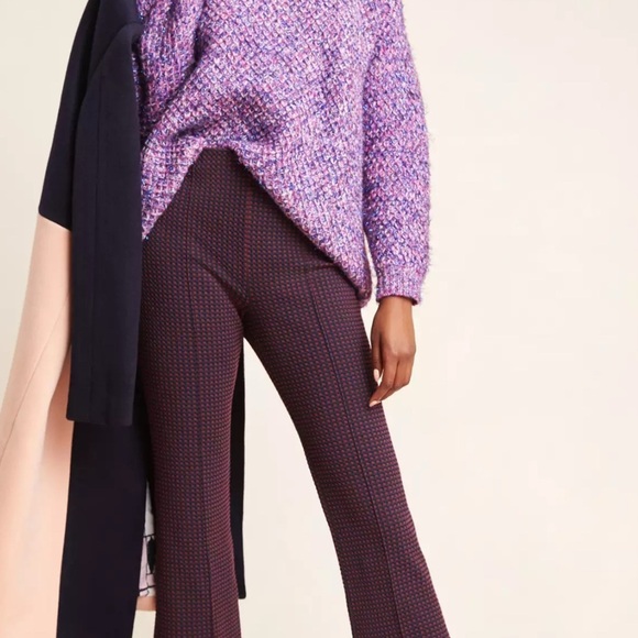 Anthropologie The Essential Crop Flare women’s elastic waist pants size small - Picture 2 of 10